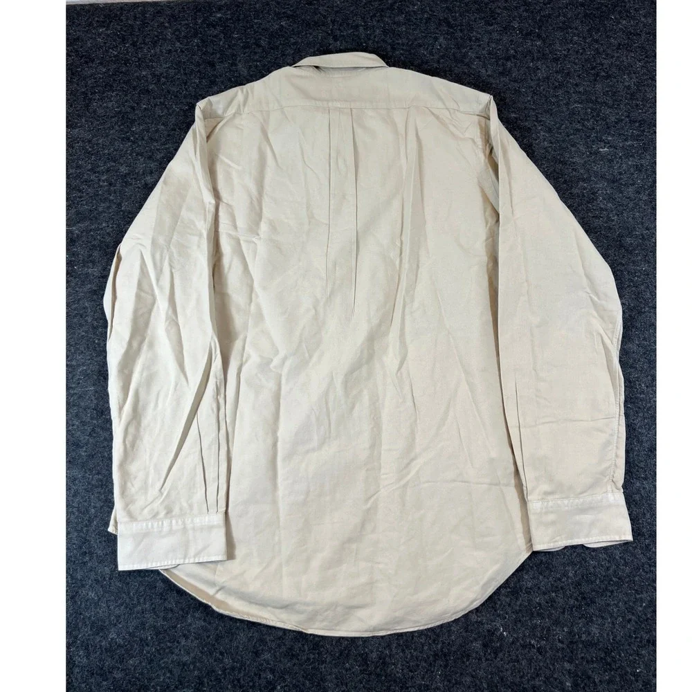 Polo Ralph Lauren Button Down Shirt Mens Large Beige Long Sleeve Minimalist